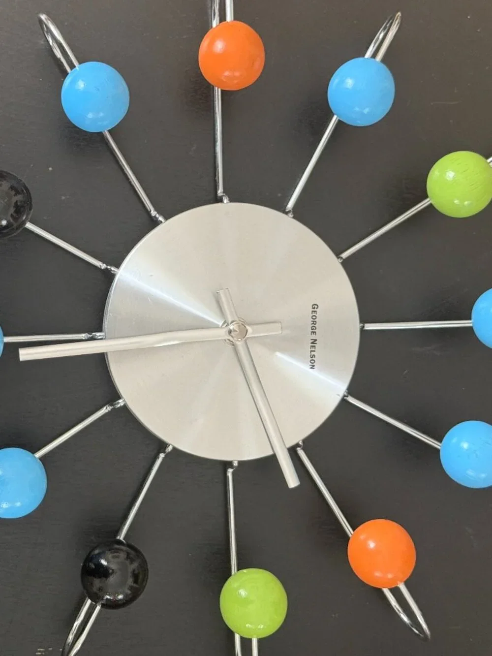 Vintage MCM Atomic Ball Wall Clock Multicolor George Nelson Style Retro
